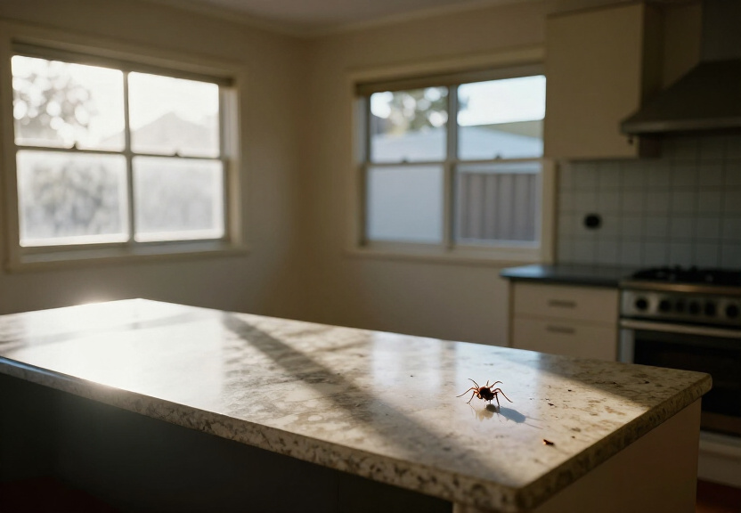 Spider webs in a Kogarah roof void before treatment